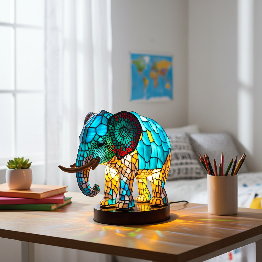 Noa – Elephant Mosaic Lamp